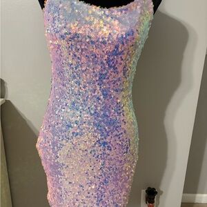 B Darlin Multicolor Sequin Mini Dress